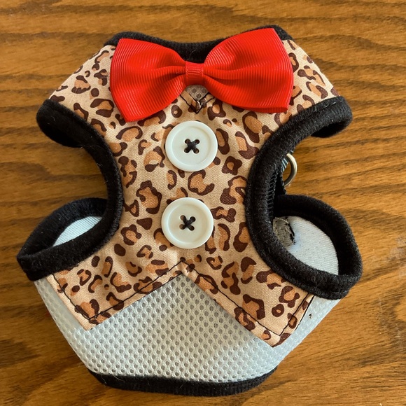 Generic Other - Cat/Dog Leopard Elegant Bow Harness, Sz Small